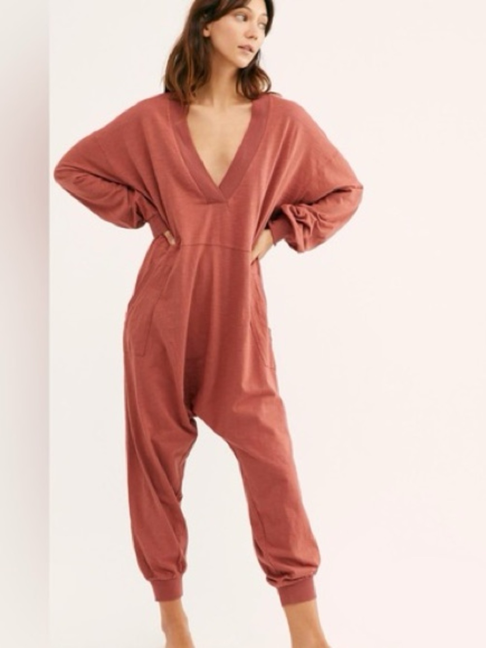 Free People Just Because Onesie in Berry color